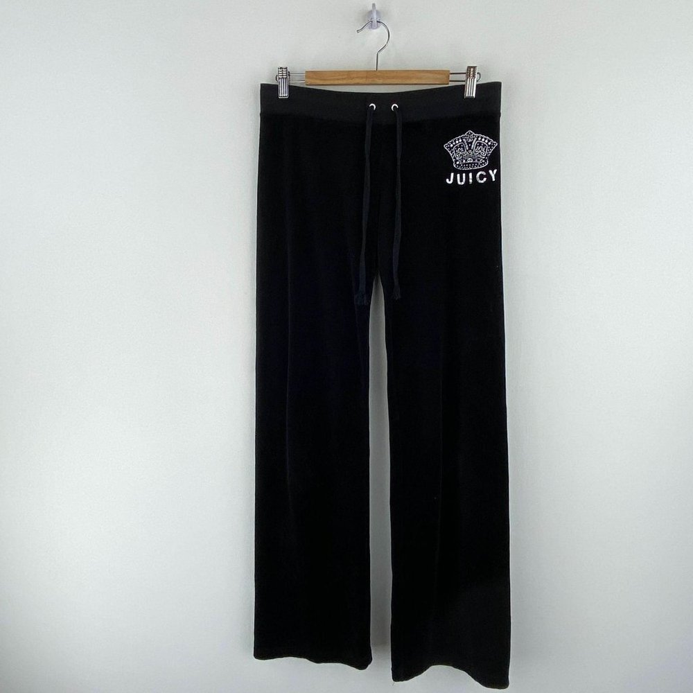 Vintage JUICY Black Velvet Drawstring Sweatpant